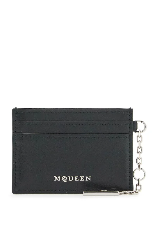 men wallets secure leather design-Alexander Mcqueen Sling Card Holder Door