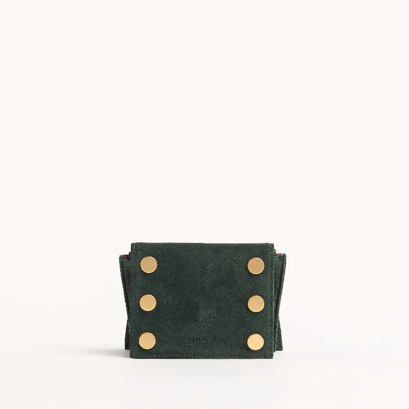 Backpack for adventure gear-Allen Wallet | Green Room Suede/Brushed Gold