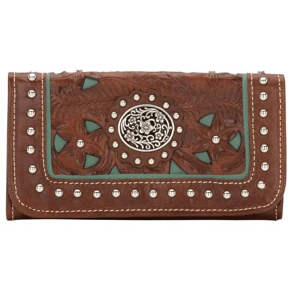 Backpack with cool design-American West Handbag Lady Lace Collection: Leather Tri-Fold Western Wallet