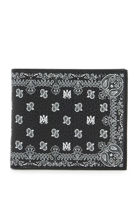 men wallets magnetic closure-Amiri Men's Bi-Fold Bandana Print Wallet