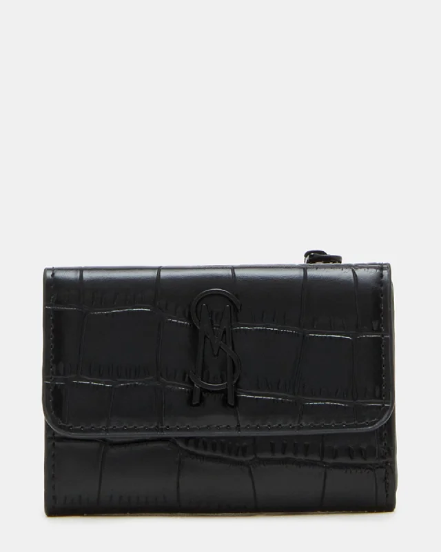 Handbag for outings-DOTT CROCODILE WALLET BLACK/BLACK