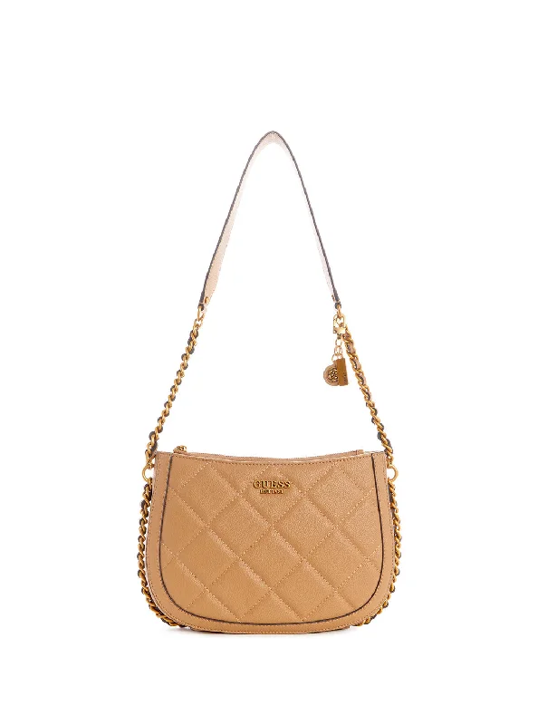 Handbag with buckle-Beige Abey Hobo Shoulder Bag