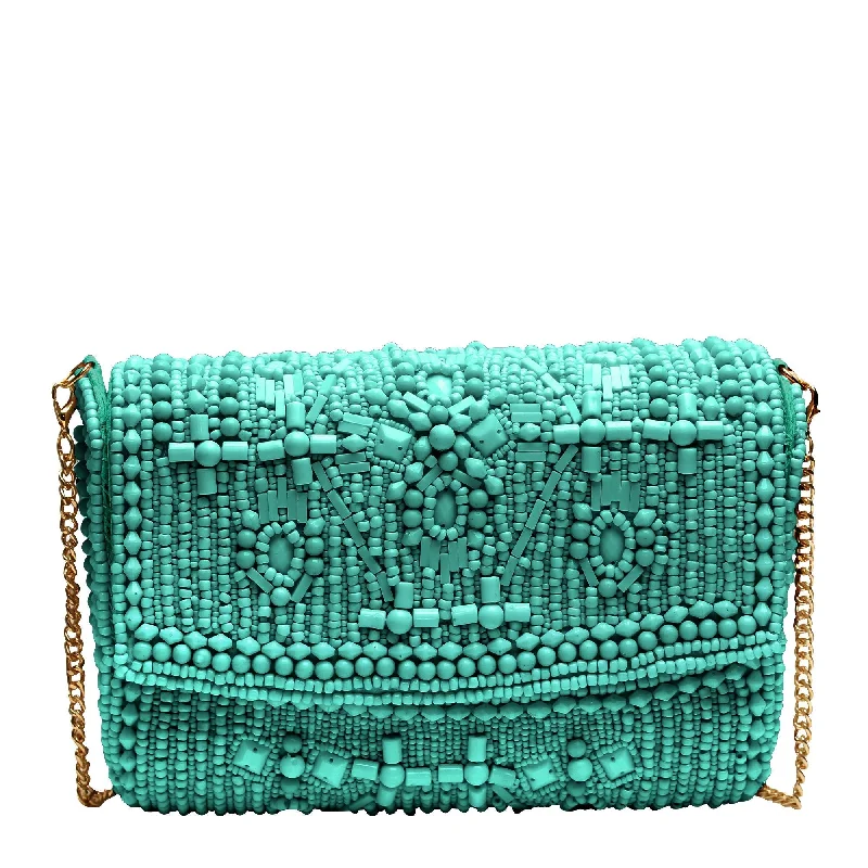 Handbag chic look-Sari Beaded Crossbody Clutch