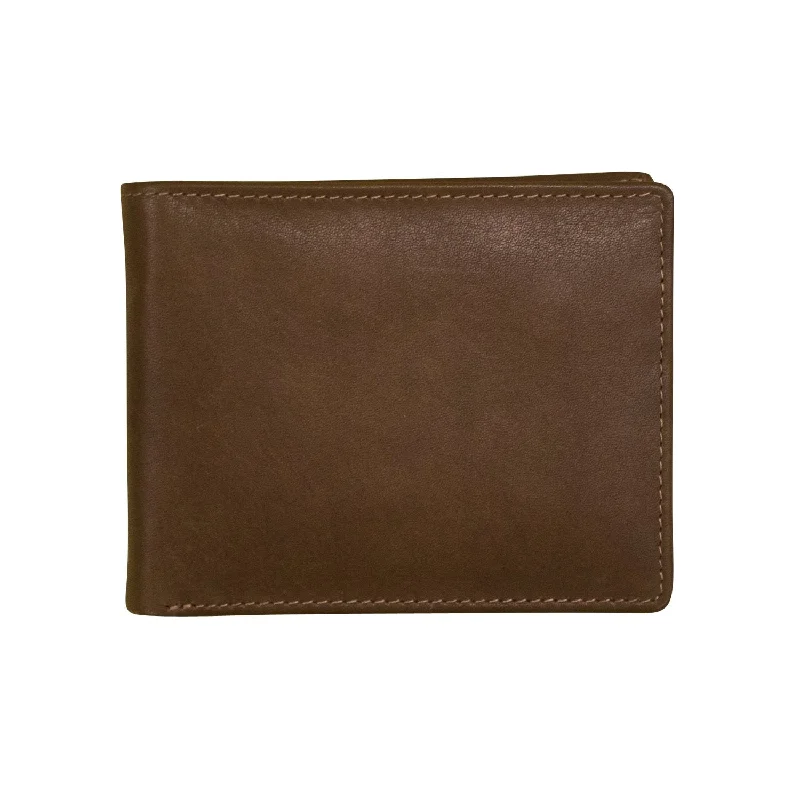 men wallets retro-Men's Bifold Wallet with Center Flip