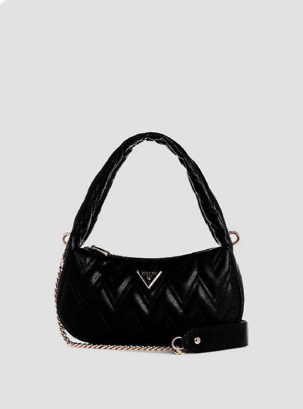 Handbag with drawstring-Black Eda Shoulder Bag