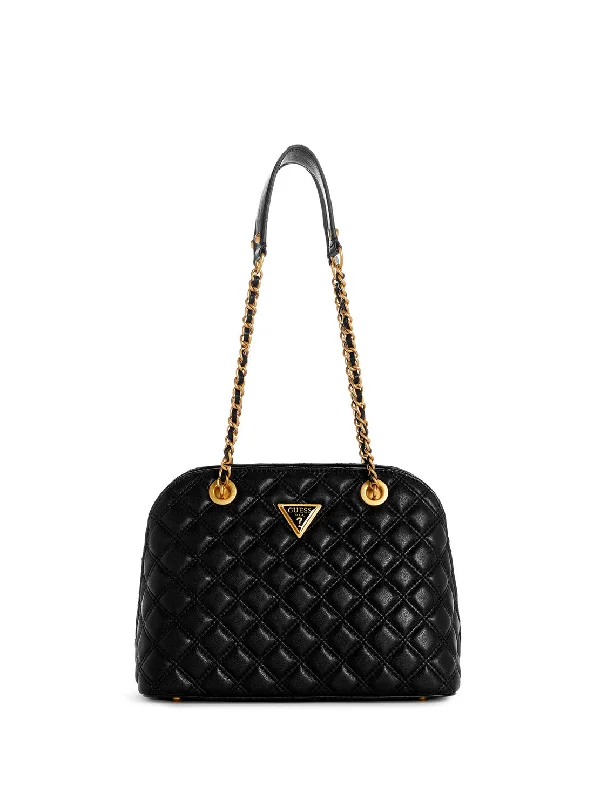 Handbag for weekends-Black Giully Dome Satchel Bag