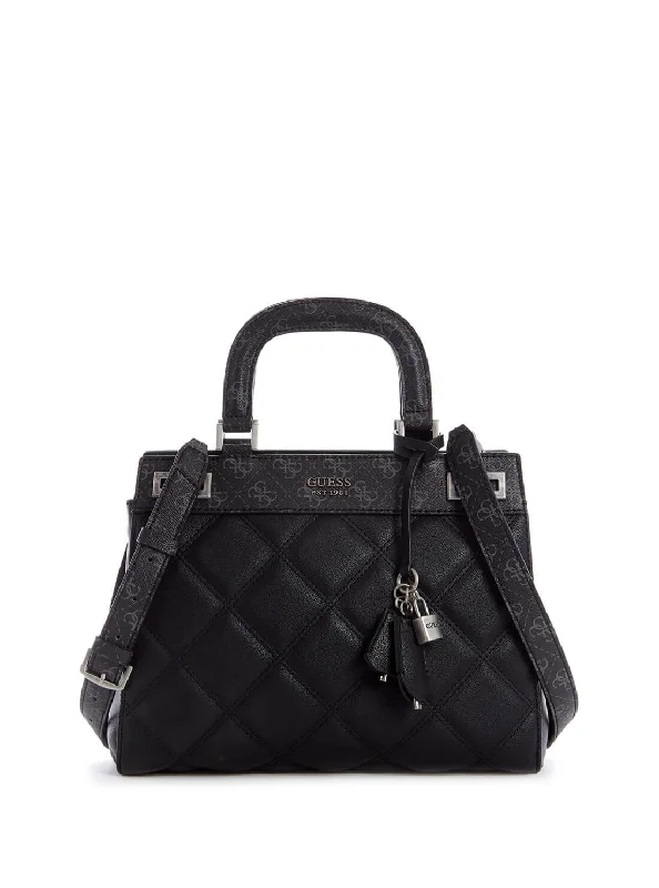 Handbag with velcro-Black Katey Luxury Satchel Bag