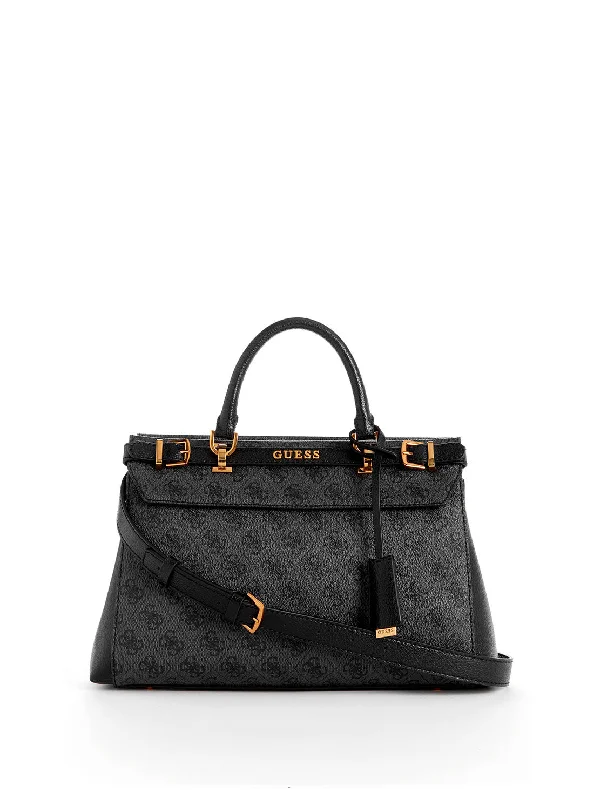 Handbag charcoal grey-Black Logo Sestri Luxury Satchel Bag