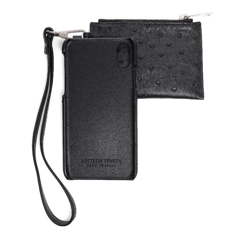 men wallets premium leather-Bottega Veneta Leather Iphone Case And Wallet Wristlet