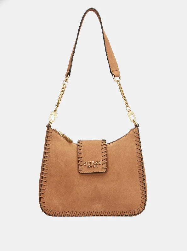 Handbag with trim-Brown Libera Hobo Bag