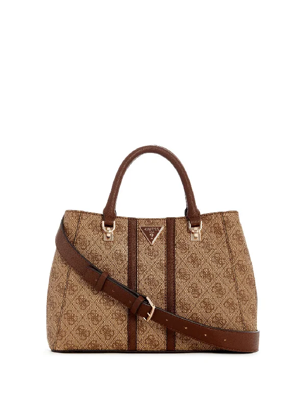 Handbag for events-Brown Logo Noreen Girlfriend Satchel Bag