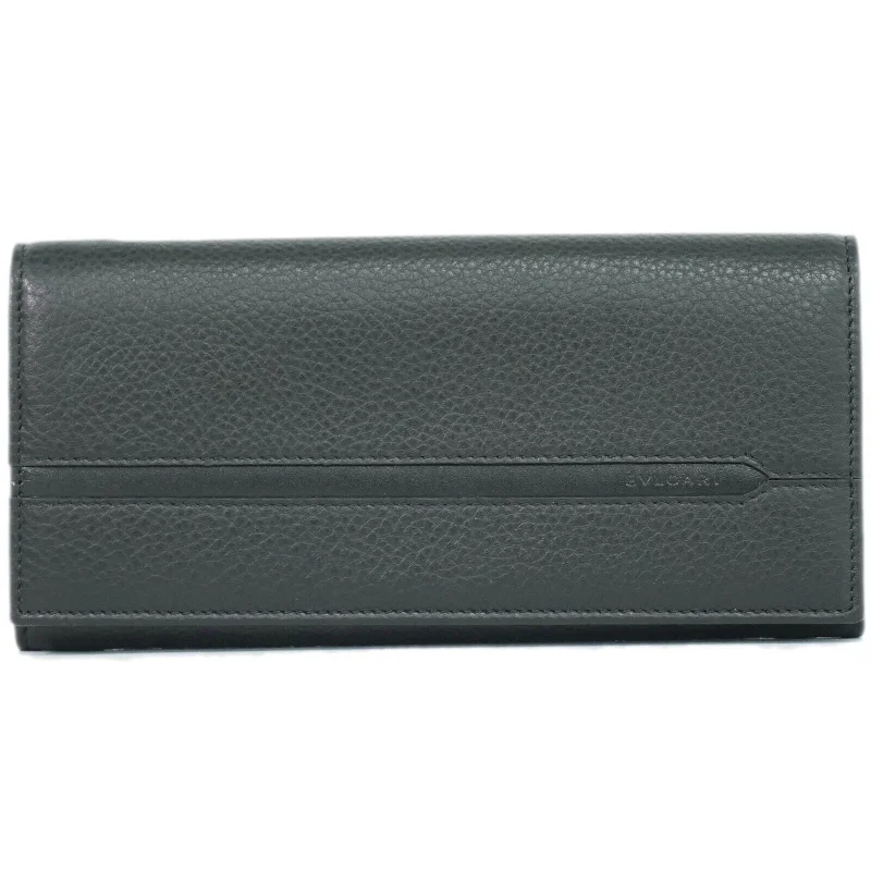 men wallets classic design-Bulgari  Leather Wallet  (Pre-Owned)