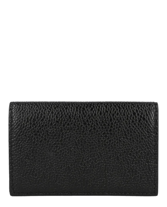 men wallets designer leather-Business Card Holder In Pebble Grain Leather