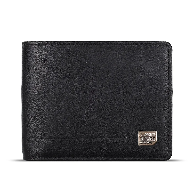 men wallets hard leather design-Lavie Sport Chief Classic Line Men's Wallet Black