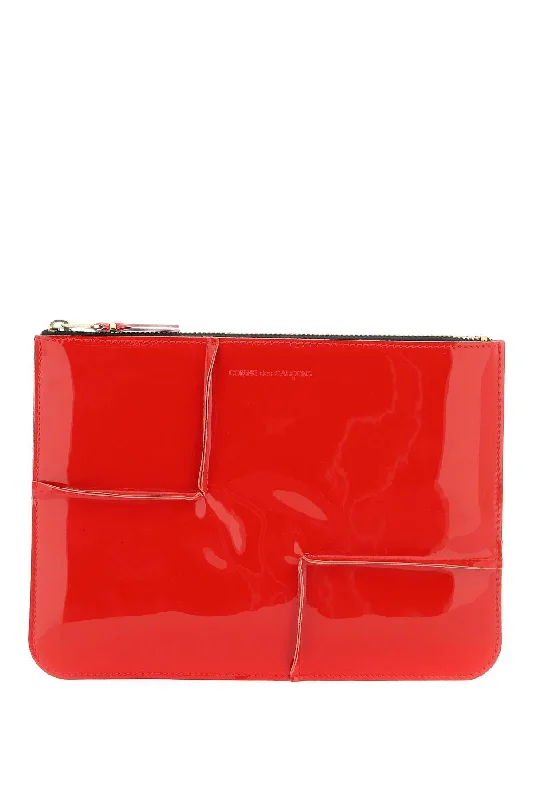 men wallets bespoke-Comme Des Garcons Wallet Glossy Patent Leather