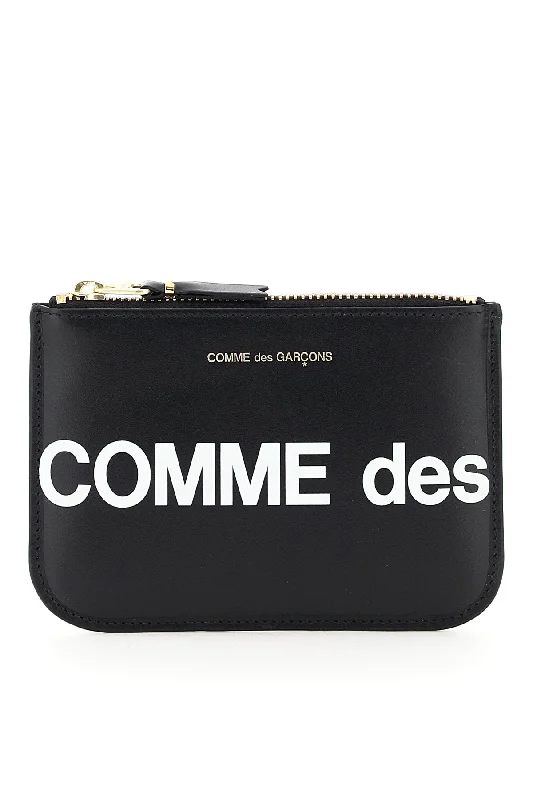 men wallets multi compartment-Comme Des Garcons Wallet Huge Logo Pouch