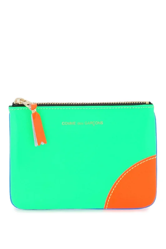 men wallets luxury leather gift-Comme Des Garcons Wallet Men's Fluo Mini Pouch