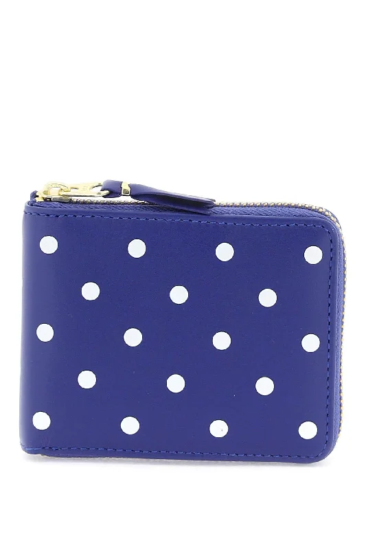 men wallets mid range design-Comme Des Garcons Wallet Men's Polka Dot Zip Around Wallet With