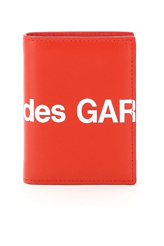 men wallets soft leather design-Comme Des Garcons Wallet Men's Small Bifold Wallet With Huge Logo