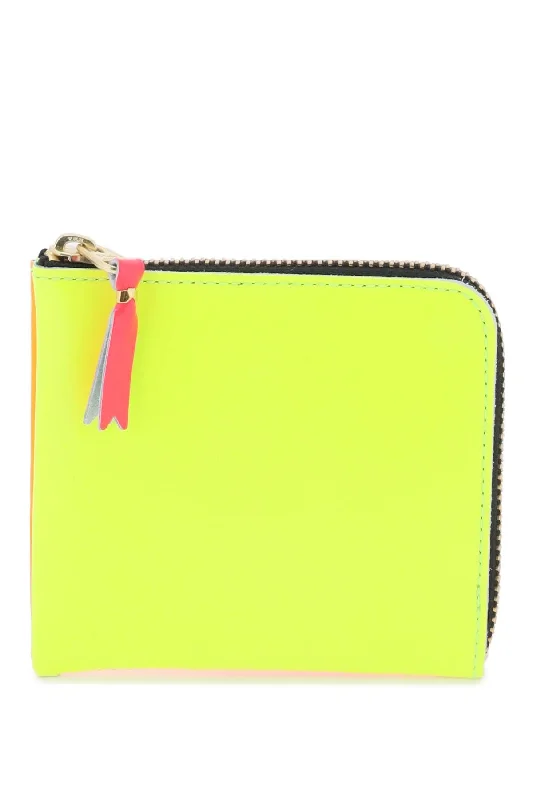 men wallets distressed design-Comme Des Garcons Wallet Men's Super Fluo Small Bifold Wallet