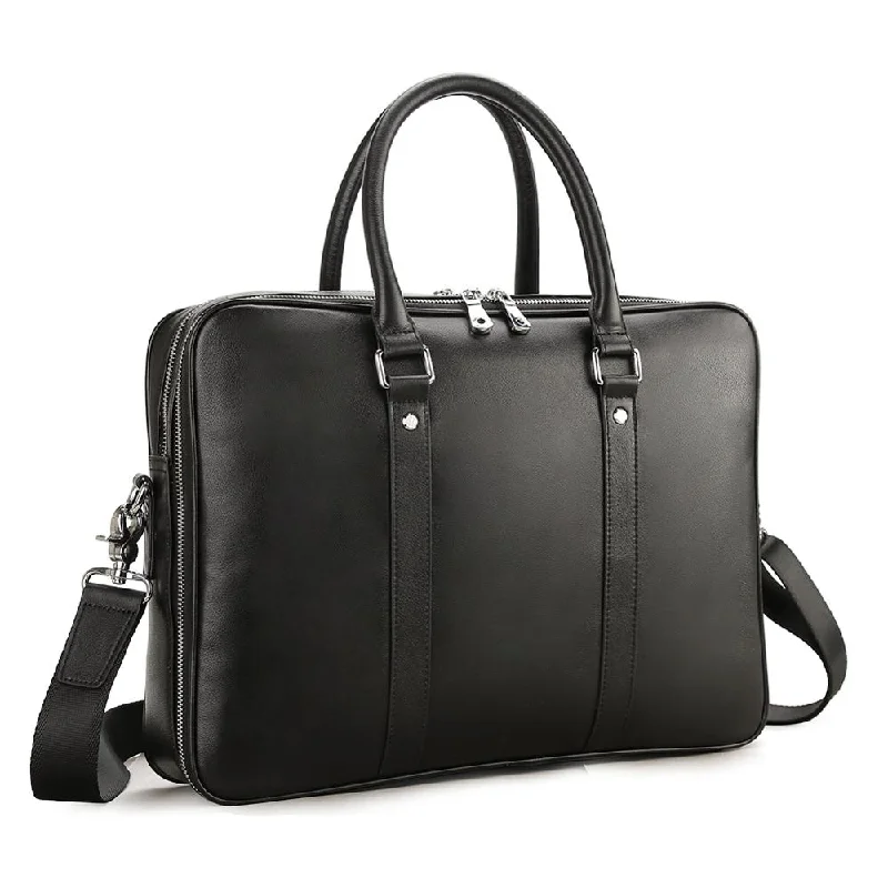 Handbag for dinners-Classic Black Business Bag Leather Handbag/Shoulder