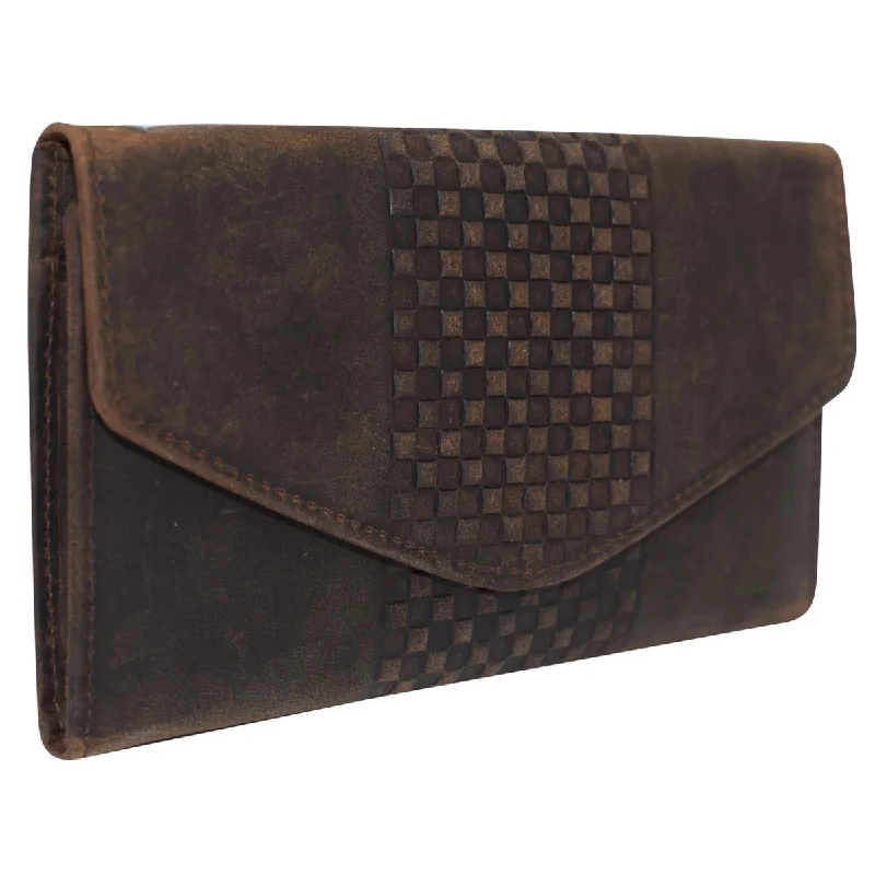 Wallets in lightweight hooks-Rustic Vintage Envelop Checkbook Leather Wallet For women