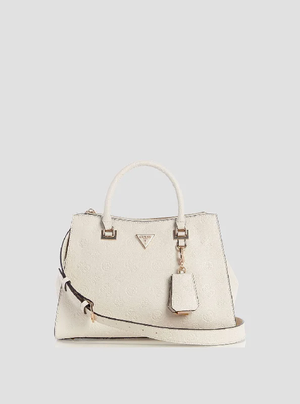 Handbag silver detail-Cream Cresidia Society Satchel Bag