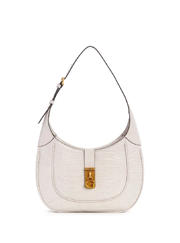 Handbag adjustable strap-Cream Logo Maimie Hobo Bag