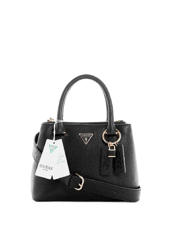 Handbag with overlay-Eco Black Ivy Girlfriend Satchel Bag