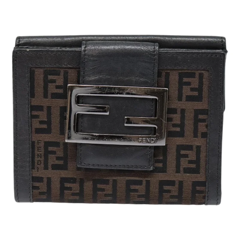 men wallets magnetic-Fendi Zucca  Canvas Wallet  (Pre-Owned)