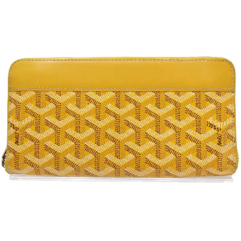 Keychains with modern tags-Goyard Matignon GM Yellow PVC Long Wallet