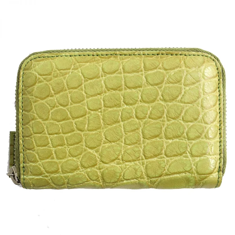 Wallets for lightweight hooks-Gucci Crocodile Leather Zip Coin Wallet