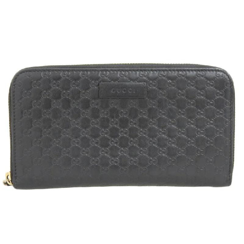 Wallets for teens trendy-Gucci Leather Zip-Around Wallet Black