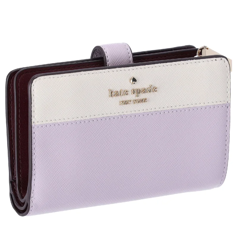 Backpack for adventure trips-Kate Spade Madison Medium Compact Bifold Wallet Moonlight Lilac Multi Colorblock