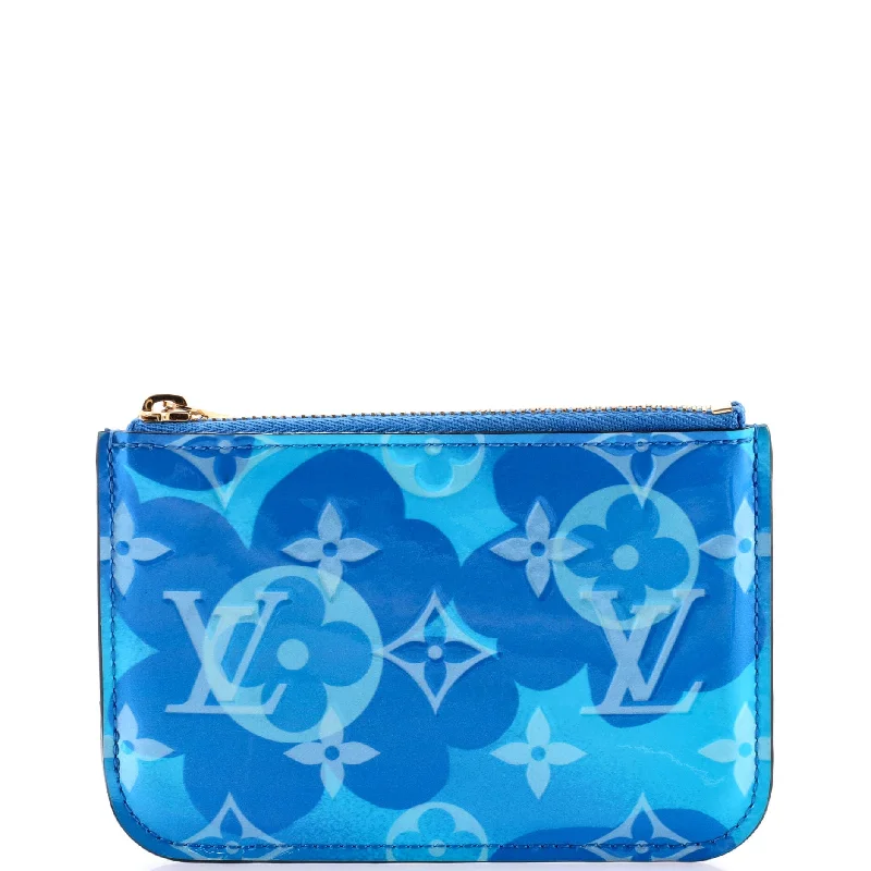 Wallets with leather gear-Key Pouch NM Limited Edition Valentine Floral Monogram Vernis