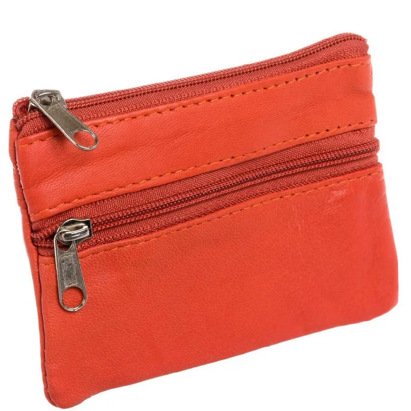 Handbag subtle finish-Leather Change Purse with Key Ring