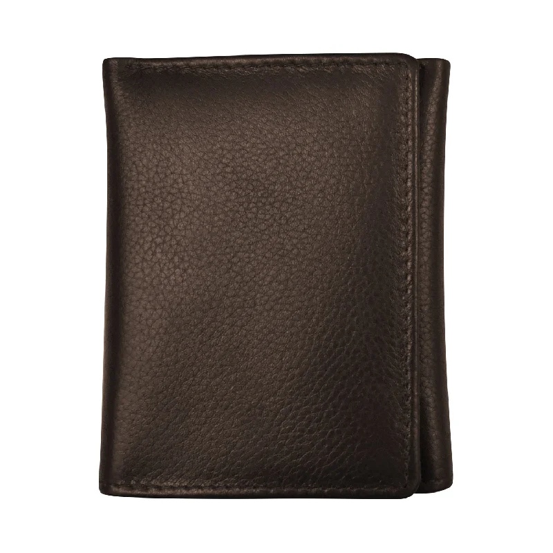 men wallets red-Men's Pebble Grain Leather Trifold Wallet