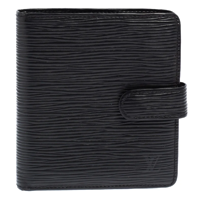 Wallets with extra security-Louis Vuitton Black Epi Leather Compact Wallet