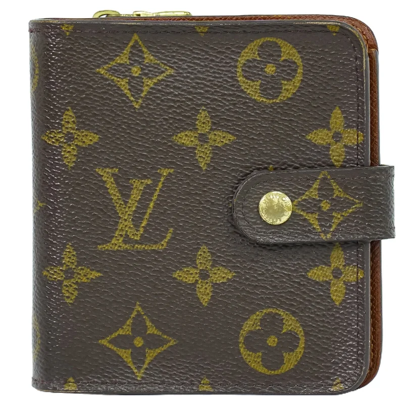 Wallets in lightweight leather-Louis Vuitton Compact Zip  Canvas Wallet  (Pre-Owned)