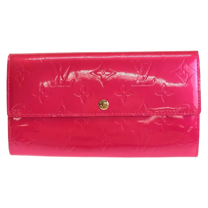 Keychains with wooden accents-Louis Vuitton Vernis Long Wallet Fuchsia Pink