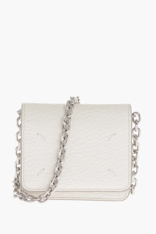 Wallets with transparent ID-Maison Margiela Mm11 Woven Leather Four Stitchies Purse With Removable Strap