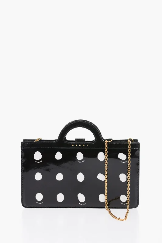 Keychains with durable material-Marni Patent Leather Polka-Dot Wallet With Tropicalia Chain