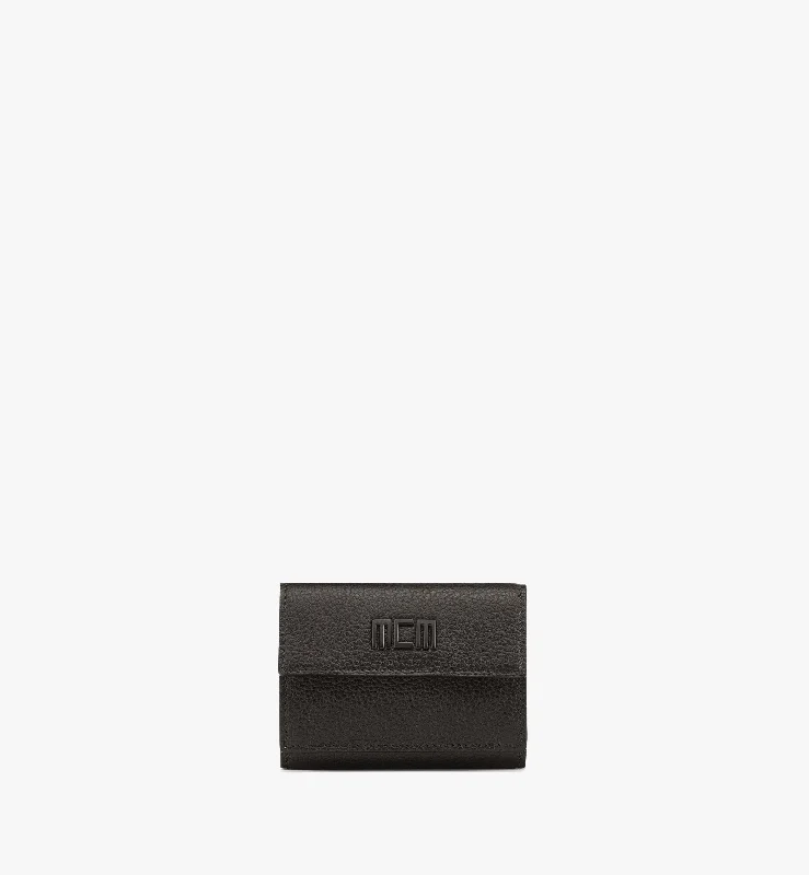 men wallets sports leather quality-Mcm Tech Trifold Wallet In Embossed Spanish Leather