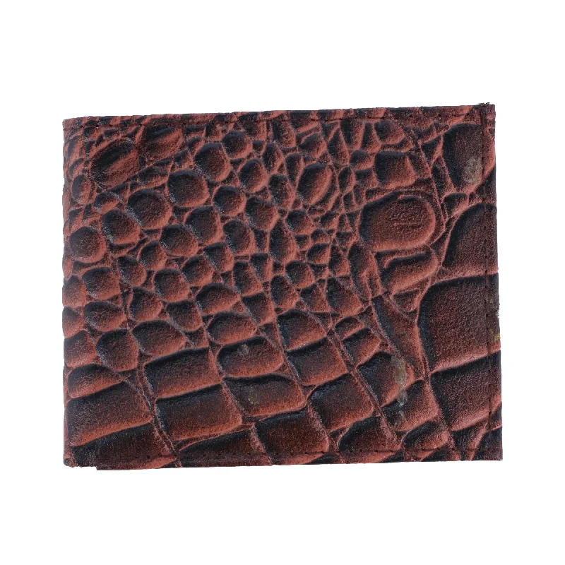 men wallets durable leather style-Men's Alligator Print Bifold Wallet