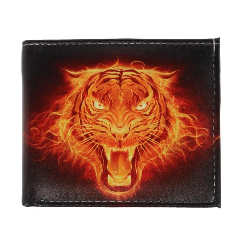 men wallets compact leather quality-Men's Electric Tiger Bifold Wallet