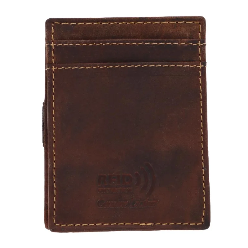 men wallets classic leather design-Men's Leather Front Pocket Wallet with Elastic Keeper