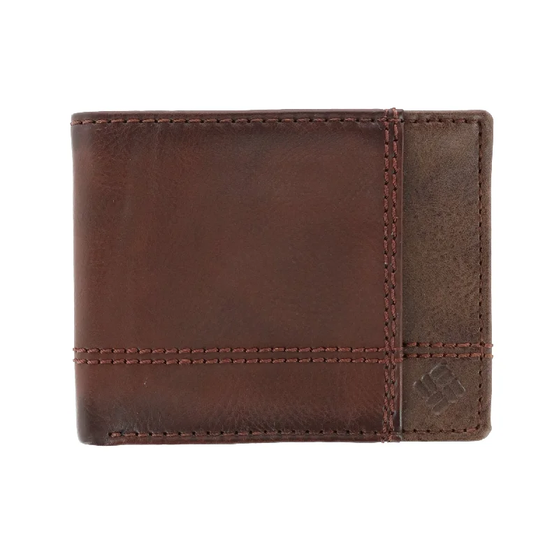 men wallets cash leather quality-Men's Leather RFID Slim Bifold Wallet with Exterior Pocket