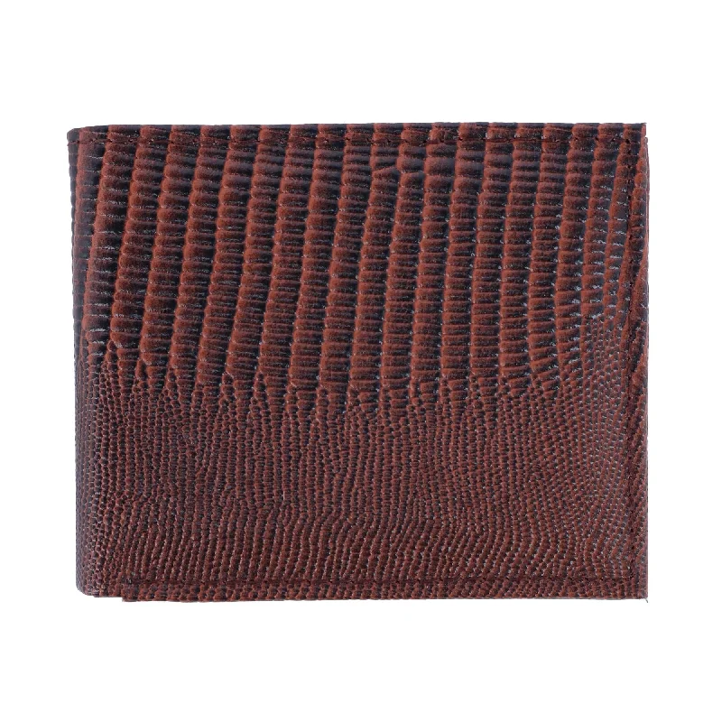 men wallets reinforced leather quality-Men's Lizard Print Bifold Wallet