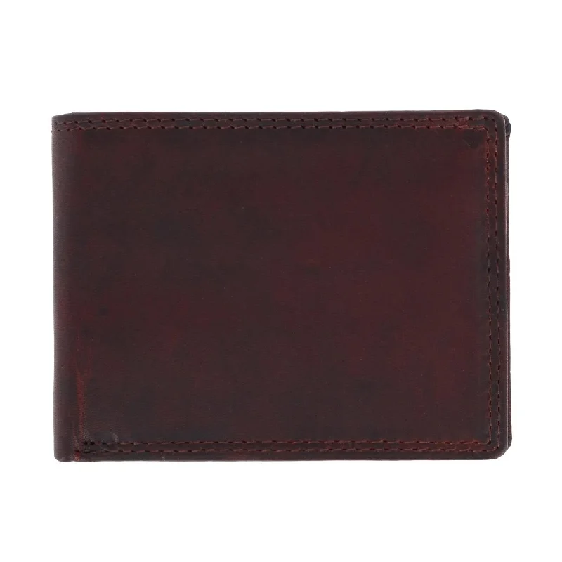 men wallets casual leather quality-Men's RFID Vintage Leather Bifold Wallet with ID Flap