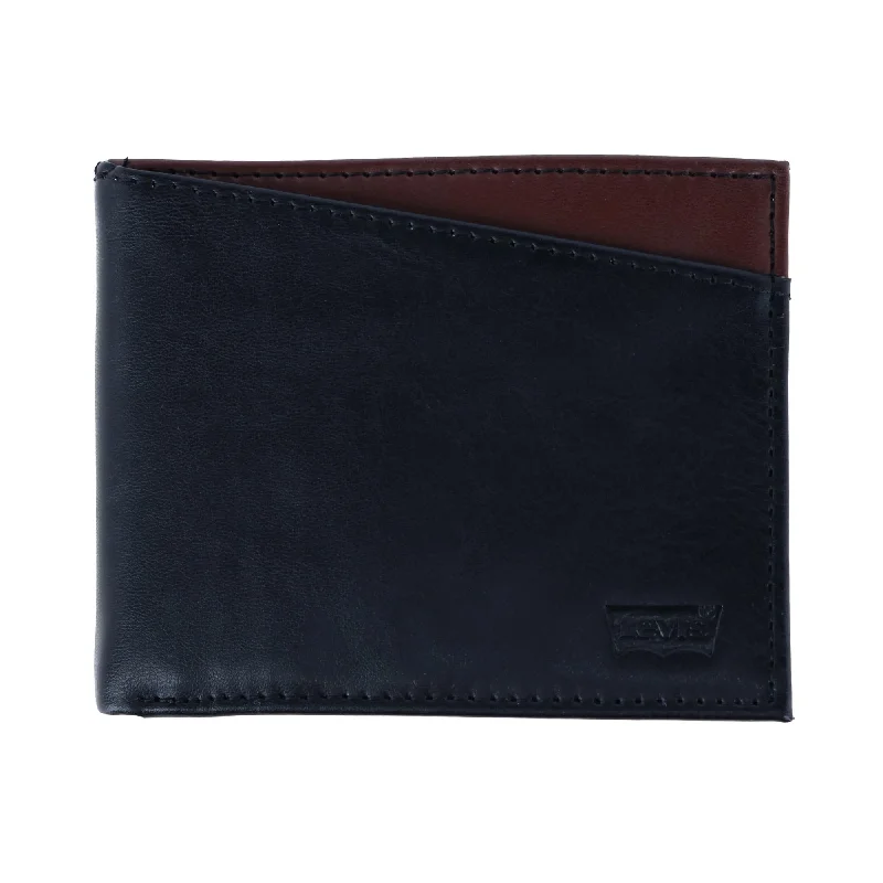 men wallets zipper leather-Men's Two Tone Billfold Wallet